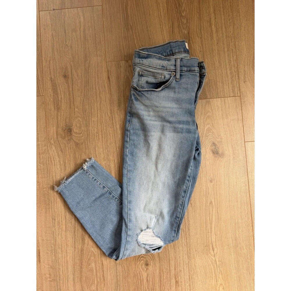 Lucky Brand Women’s Skinny Jeans Size 6 Light Wash Distressed Mid Rise Slim